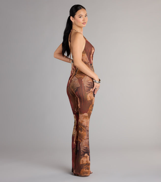 Off Duty Muse Abstract Print Cutout Jumpsuit - Image 2