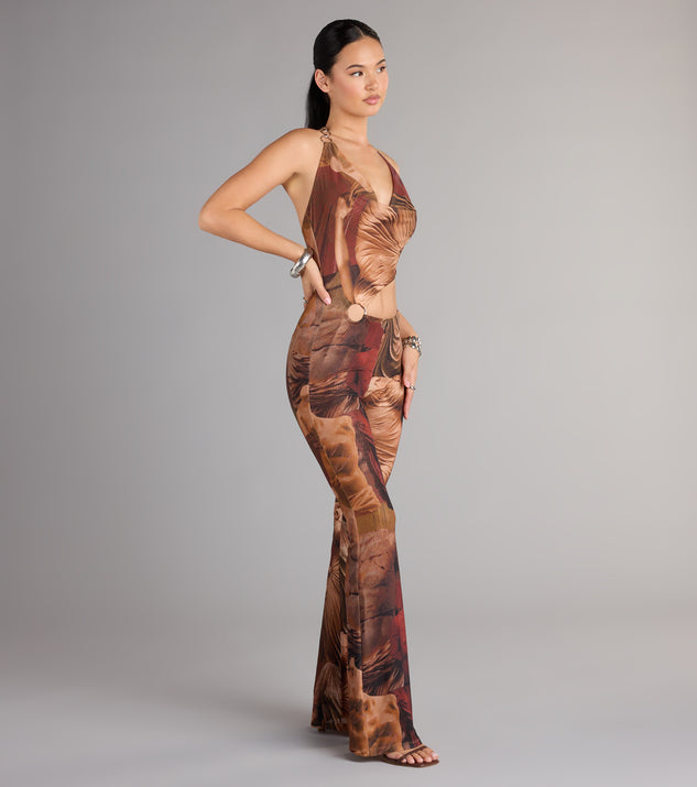 Off Duty Muse Abstract Print Cutout Jumpsuit - Image 4